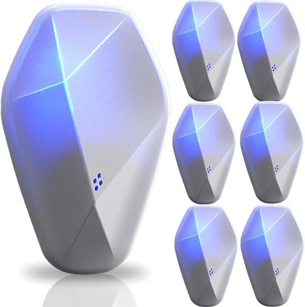Ultrasonic Pest Repeller, Electric Insect Repeller For Indoor Use, Pest Control Device For Rodents, Mosquitoes, Ants, Cockroaches, Silverfish, Mice, Fleas, Beetles And Other Insects (6 Packs)