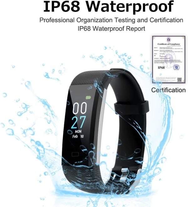 Fitness Tracker With Blood Pressure Heart Rate Blood Oxygen Monitor, Activity Tracker Smart Watch Sleep Monitor, Health Tracker Step Counter Pedometer For Kids Man Women