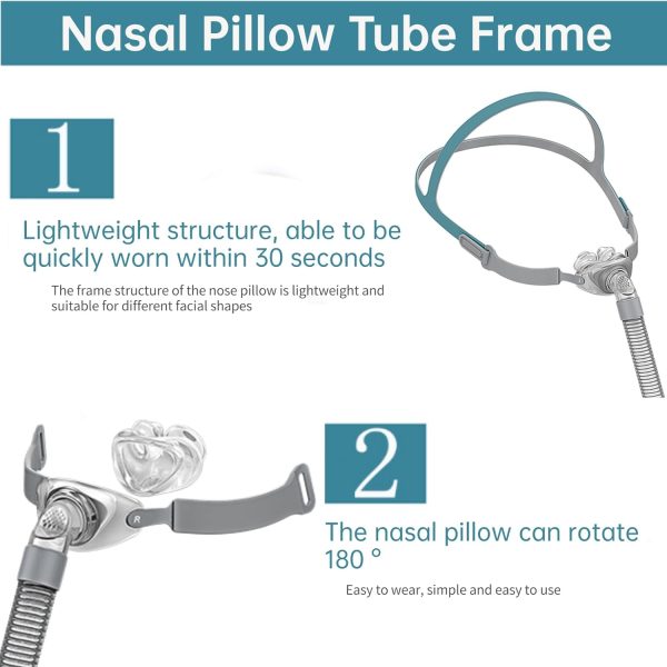 Universal Pillows Comparable For P10, Silicone Reuse Under The Nose Pillow Replacement Kit With Headgear, Frame, Tube And 3 X Pillow