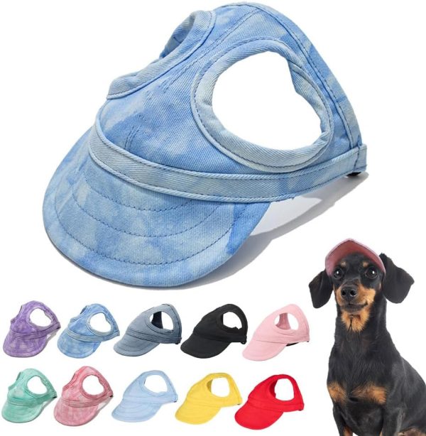 Outdoor Sun Protection Hood For Dogs, 2024 Dog Hat Canvas Dog Sun Hat Dog Baseball Cap, Pet Dog Outdoor Sun Protection Visor Hat With Ear Holes And Adjustable Neck Strap (Black, S)