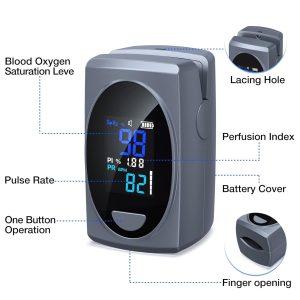 Pulse Oximeter Fingertip, Digital Blood Oxygen Saturation Monitor For Heart Rate Monitor And Spo2 Levels, Portable Lcd Pulse Oximeter (Batteries Included)