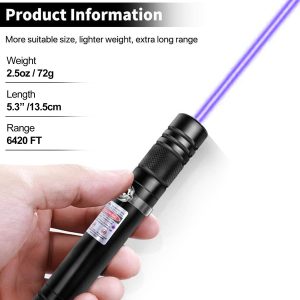 Cowjag Laser Pointer, Long Range Purple Laser Pointer, 2000 Metres Laser Pointer High Power Pen, Purple Lazer Pointer Rechargeable For Hiking, Cat Laser Toy Usb Charge(Purple Light)