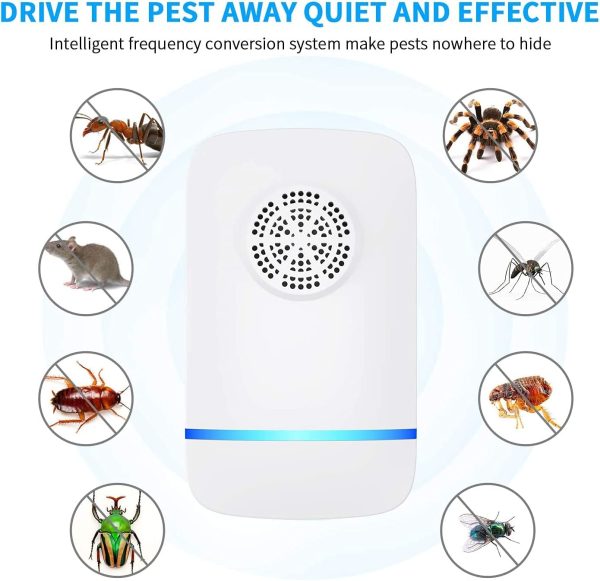 6 Packs Ultrasonic Pest Repeller, Indoor Ultrasonic Repellent For Roach, Rodent, Mouse, Bugs, Mosquito, Mice, Spider, Electronic Plug In Pest Control