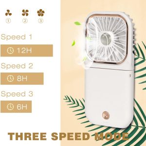 Portable Mini Fan Small Battery Operated Fan 5 In 1 As Power Bank,Phone Holder,Handheld Fan,Desk Fan, Usb Rechargeable Personal Hand Fans,3000 Mah Power Bank,3 Speed Adjustable, Neck Lanyard, White