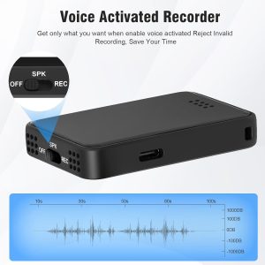 64Gb Digital Voice Recorder With Playback- Audio Recording Device Ai Triple Intelligent Noise Cancellation -Small Recording Devices 60 Hours Recording,Voice Activated Recorder For Lectures, Meetings