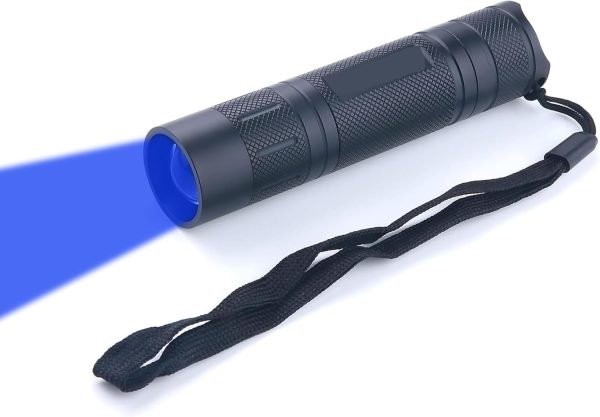 Blue Light Flashlight Zoomable Single Mode Blue Led Flashlights For Night Fishing Observation