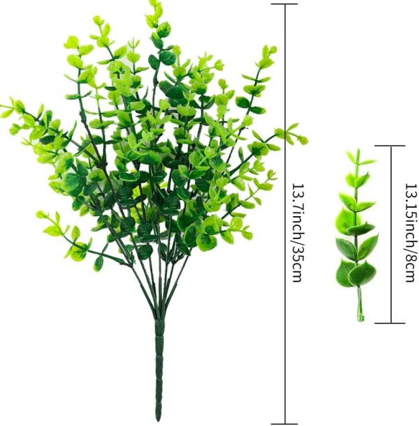 Cewor 8Pcs Artificial Greenery Plants Outdoor Uv Resistant Plastic Boxwood Shrubs Grass Stems For Home Wedding Courtyard Indoor And Outside Garden Porch Patio Window Box Farmhouse Decoration