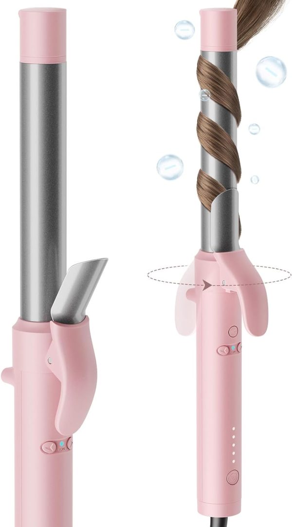 Tymo Rotating Curling Iron 1 Inch - Automatic Curling For Curls/Beach Waves, Tourmaline Ceramic Self Curler, 10M Negative Ions, 30S Fast Heat-Up, Long Barrel For Shoulder Length To Long Hair