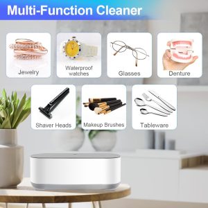 Ultrasonic Jewelry Cleaner, 12 Oz Professional Ultrasonic Cleaner Machine, 45Khz Sonic Cleaner For Jewelry, Ring, Necklaces, Silver, Gold, Dentures, Eyeglasses And Watches