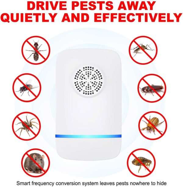 Ultrasonic Pest Repeller Indoor, Pest Repellent Ultrasonic Plug In, Insect Rodent Repellent Ultrasonic Plug In, Pest Control For Bugs Roaches Insects Spiders Mice Mosquitoes Flies Cockroach, 6 Pack
