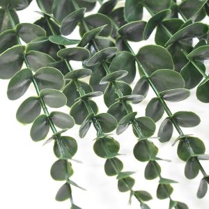 Abaji Plastic Eucalyptus Deep Green Stems 12 Faux Decorations Artificial Leaves Greenery Plant Leaf Home Office House Table Desk Decor Wedding Party Vase Forever Live