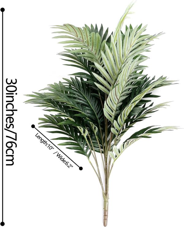Artificial Palm Tree 30" Tall Uv Resistant Tropical Areca Faux Plants Monstera Leaves Floral Arrangement Safari Leaves Party Suppliers Decorations