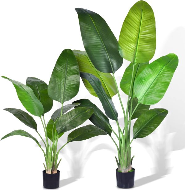 Aphighjoy Bird Of Paradise Artificial Plant - Plants Areca Palm Tree, No Need Styling Faux Tropical Palm Potted Tree For Home Office Decor (4Ft-1Pack, Bird Of Paradise)
