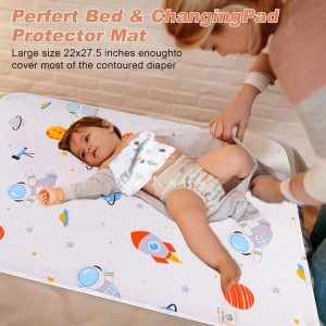 Baby Portable Changing Pad Waterproof Diaper Changing Mat Travel 3 Pack Washable Mattress Pad Reusable Under Pads Changing Pad Liners 22" X 27.5"