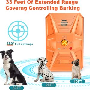 Tuncate Dog Barking Device, 3 Modes Ultrasonic Anti Bark Device, Suitable For All Types Of Dogs, 33 Feet Stops Neighbor Dog Barking, 100% Safe Dog Bark Stopper, Stops Dog Unwanted Behaviors, Orange