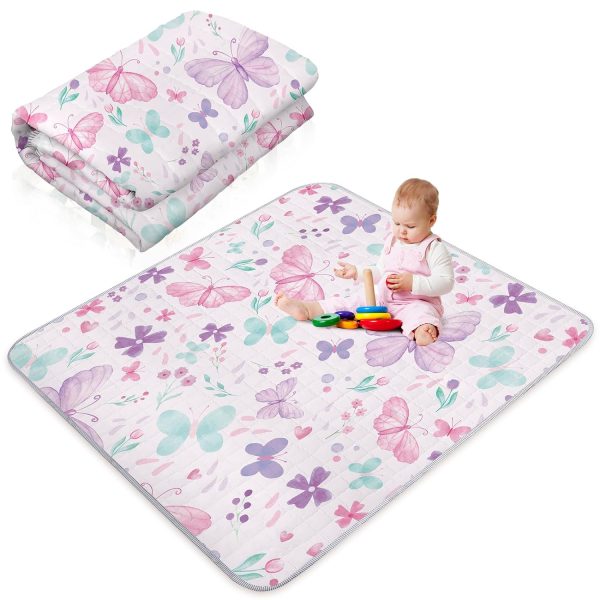 Boho Rainbow Portable Baby Play Mat, 43 X 43 Inch Washable Foldable Crawling Mat, Non Slip Playmat For Babies, Kids Play Mats Pad For Floor Playpen Toddler Infants Tummy Time Activity