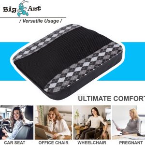Big Ant Car Booster Seat Cushion Heightening Height Boost Mat,Breathable Mesh Portable Car Seat Pad Fatigue Suitable For Trucks,Cars,Suvs,Office Chairs,Wheelchairs