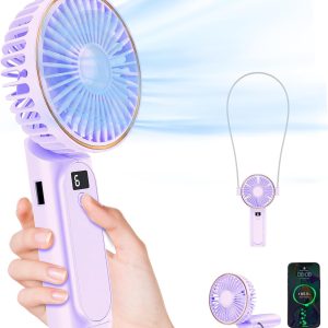 Tunise Portable Handheld Fan, Portable Fan Rechargeable, 4000Mah, 180° Adjustable, 6 Speed Wind, Display Electricity In Real Time, Usb Rechargeable Foldable Fan, Quiet Personal Fan As The Power Bank