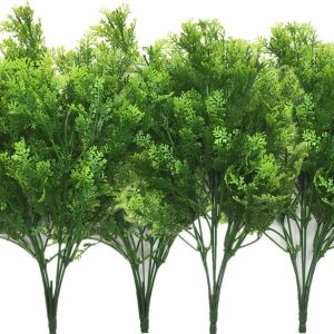 Artificial Weeping Willow, Plastic Plants Greenery Leaves Hanging Vine Faux Ivy Garland Uv Resistant For Home Indoor Outdoor Garden Door Wall Baskets Wedding Party Table Decor Decoration - 8 Pcs