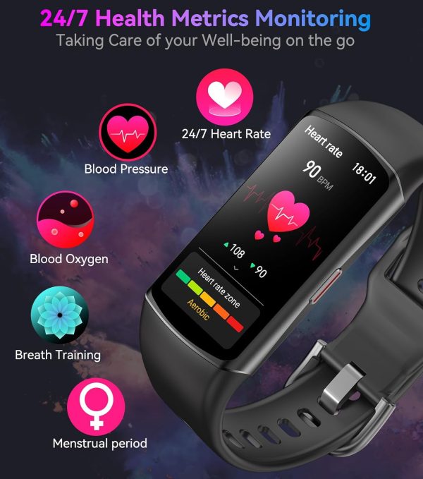 Health Fitness Tracker Smart Watch With Always On Display 24/7 Heart Rate Blood Pressure Blood Oxygen Monitor Sleep Tracker 120+ Exercise Modes Step Calorie Counter Ip68 Waterproof For Women Men