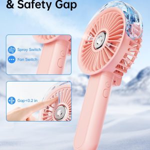 Sweetfull Portable Misting Fan - 180° Foldable Handheld Personal Fan With Mist Spray, 3 Speeds, 30Ml Water Tank, Usb Rechargeable For Travel, Outdoors, Makeup, Camping, Home, And Office Use