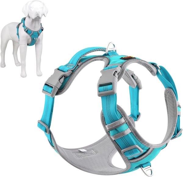 Plutus Pet No Pull Dog Harness, Release At Neck, Reflective Adjustable Dog Vest Harness, Easy Control Handle For Walking, For Small Medium Large Dogs, Orange, S
