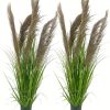 Ecoforest 47" (4Ft,2Pack) Pampas Grass Potted Plants - Artificial Faux Plants Featuring Tall Grass, Grass - Perfect Home Decor For Plant Room Decoration Or As Floor Plants.
