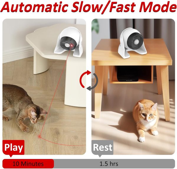 Mdupw 2 In 1 Motion Activated And Automatic Cat Laser Toys, Interactive Cat Toys Built-In Real Motion Sensor, Multi-Angle Adjustable Rechargeable Pet Toys For Indoor Cats Kittens And Dogs