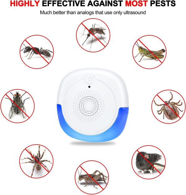 Ultrasonic Pest Repeller, Mouse Repellent, Pest Repellent Ultrasonic Plug In, House Indoor Electronic Pest Control For Rodent, Roach, Mice, Bugs, Mosquito, Mice, Spider, Cockroach, 6 Packs