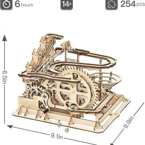 Rokr 3D Wooden Puzzles Marble Run Set - Mechanical Model Kit For Adults Diy Roller Coaster Toys Gifts For Boys/Girls (Marble Parkour)