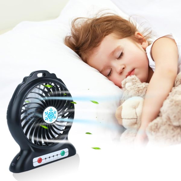 Portable Fan Rechargeable With Battery,3 Speeds Mini Desk Fan, Small Fans Portable Type-C Fan Quiet For Home,Outdoor, Excise,Travel,Office, Complimentary Type-C Cable (Blcak)