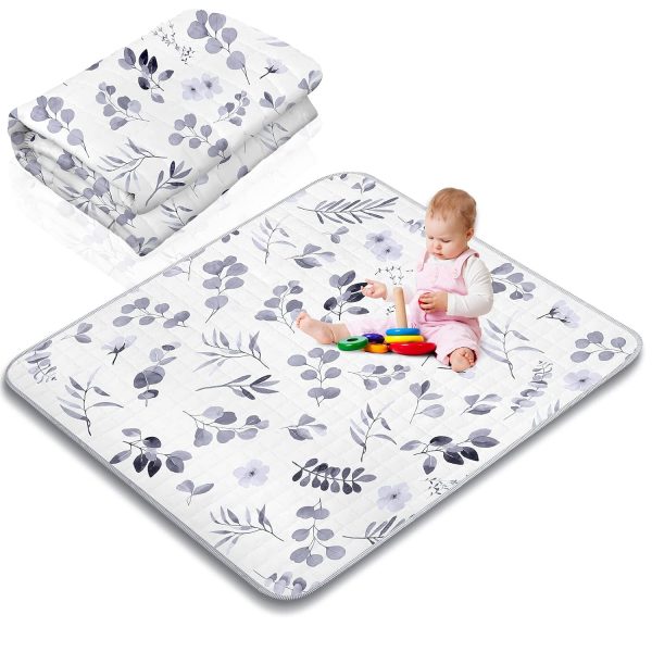 Boho Rainbow Portable Baby Play Mat, 43 X 43 Inch Washable Foldable Crawling Mat, Non Slip Playmat For Babies, Kids Play Mats Pad For Floor Playpen Toddler Infants Tummy Time Activity