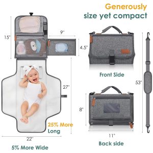 Portable Diaper Changing Pad For Newborns! Shoulder Strap, Waterproof Design, Smart Wipes Pocket, And Changing Mat - The Perfect Travel Changing Kit For Busy Parents And An Ideal Baby Shower Gifts