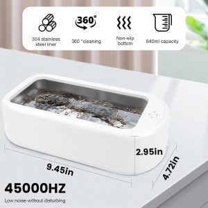 Ultrasonic Jewelry Cleaner, 22Oz Jewelry Cleaner Ultrasonic Machine With One-Touch Operation, Ultrasonic Cleaner For Eyeglasses, Rings, Necklaces, Dentures, And Makeup Brushes