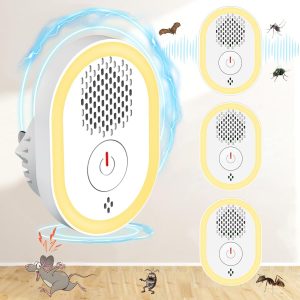 2024 Ultrasonic Pest Repeller, Indoor Pest Repellent 4 Packs, Electronic Plug In Pest Control For Roach, Ant, Rodent, Mouse, Bugs, Mosquito, Spider Repellent For House, Garage, Wareh