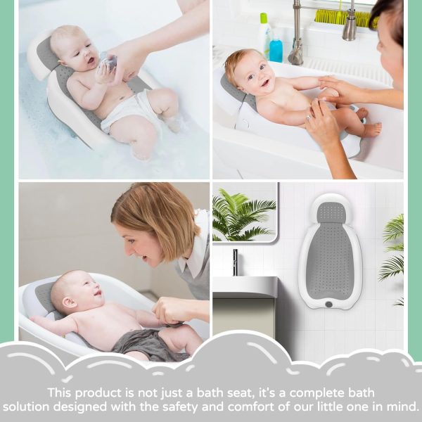 Baby Bath Support | Newborn Bathtub With Thermometer Collapsible Baby Bathtub Baby Bather, Baby Tubs For Baby Tubs For Newborn Essentials Must Haves-Baby Tub (Gray)