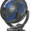Xasla 10000Mah Portable Rechargeable Clip On Fan, 8 Inch Battery Operated Fan, 24 Hours Work Time, 4 Speeds Personal Fan, Ideal For Outdoor Camping Golf Cart Home Office Blue