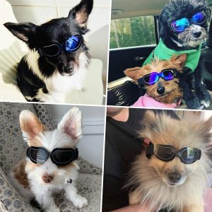 Namsan Dog Goggles Small Breed Uv Lens Doggy Sunglasses For Small Dogs Eyes Protection Outdoor Antifogging Snowproof Windproof Dog Glasses, Adjustable Bright Black