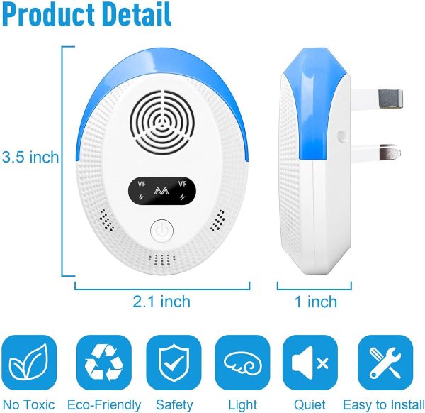 Bectine Ultrasonic Pest Repeller 6 Packs, Indoor Pest Control, Ultrasonic Pest Repellent, Indoor Pest Control For Home, Kitchen, Office, Warehouse, Hotel