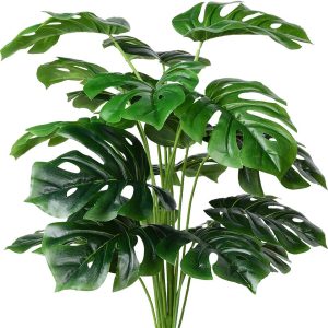 Artificial Palm Plants Leaves Faux Turtle Leaf Monstera Tropical Large Palm Tree Leaves Outdoor Uv Imitation Leaf