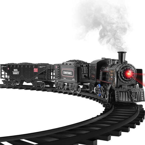 Baby Home Metal Alloy Model Train Set, Electric Train Toy For Boys Girls, With Realistic Train Sound,Lights And Smoke, Gifts For 3 4 5 6 7 8+ Year Old Kids