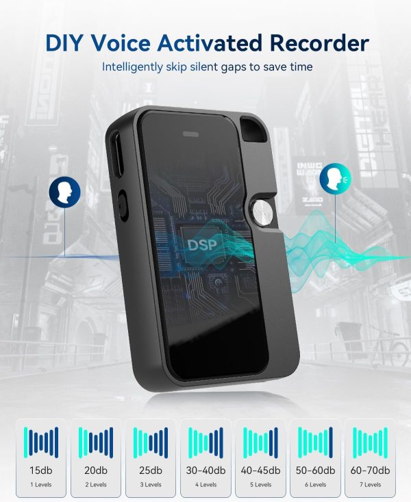 128Gb Digital Voice Recorder - Voice Activated Recorder With Dsp Noise Reduction For Lectures Meetings, Audio Recorder With Built-In Otg Data Cable, Compatible With Windows Ios Smart Phone
