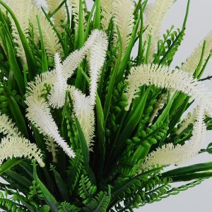 Handic 8Pcs Outdoor Artificial Flowers Flowers Plants Plastic Flowers For Outdoor Uv Resistant Faux Flower (White)