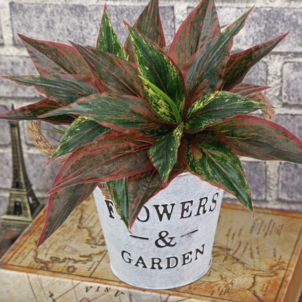 Cattree Plants Artificial Plant Outdoor Shrubs Faux Grass Plastic Leaves Greenery Bushes Home Garden Wedding Party Decorations Indoor Office Yard Uv Resistant Planter Filler Red 2 Pack