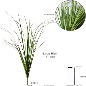 Vantree 8Pcs Artificial Plants,Artificial Shrubs Wheat Grass Greenery,Artificial Greenery Stems Outdoor Plants For Home Decor, Tall Grass Artificial Grass Plant For Outdoor Indoor Decor