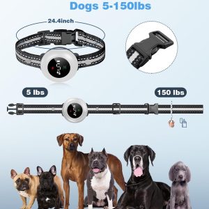 2-In-1 Dog Shock Collar & Dog Bark Collar - Smart Anti Barking Dog Training Collar With 5 Adjustable Sensitivity & 3300Ft Remote For All Breeds Waterproof E-Collar With Beep Vibration Shock (White)