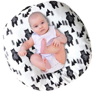 Baby Lounger Cover, Bear Newborn Lounger Cover For Boys , Snugly Fit Infant Lounger For Baby, Infant Removable Slipcover, Animal Breathable & Reusable (Lounger Pillow Not Included)