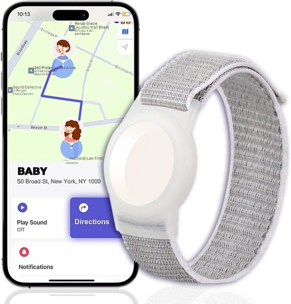 Mini Gps Tracker For Kids, Teens, Special Needs - Hidden Ios Real-Time Locator Watch Band - No Monthly Fee, White