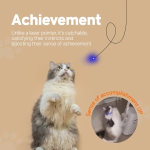 Fluffies Cat Led Toy Blue Dot Led Light Pointer Interactive Toys Indoor Cats Traning Chaser Interactive Toys For Bored Adult Cats/Kittens/Dogs Led Fishing Pole Toy