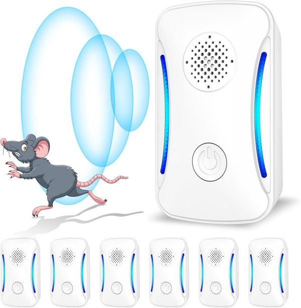 6 Packs Ultrasonic Pest Repeller, Indoor Ultrasonic Repellent For Roach, Rodent, Mouse, Bugs, Mosquito, Mice, Spider, Electronic Plug In Pest Control For Home Kitchen Office Warehouse Hotel